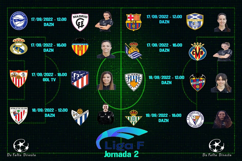 Previa jornada 2 sábado 17 - septiembre - 2022